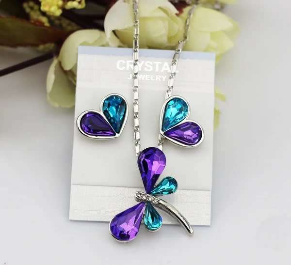 Austrian Crystal dragonfly  Pendant necklace  fashion Jewellery for woman