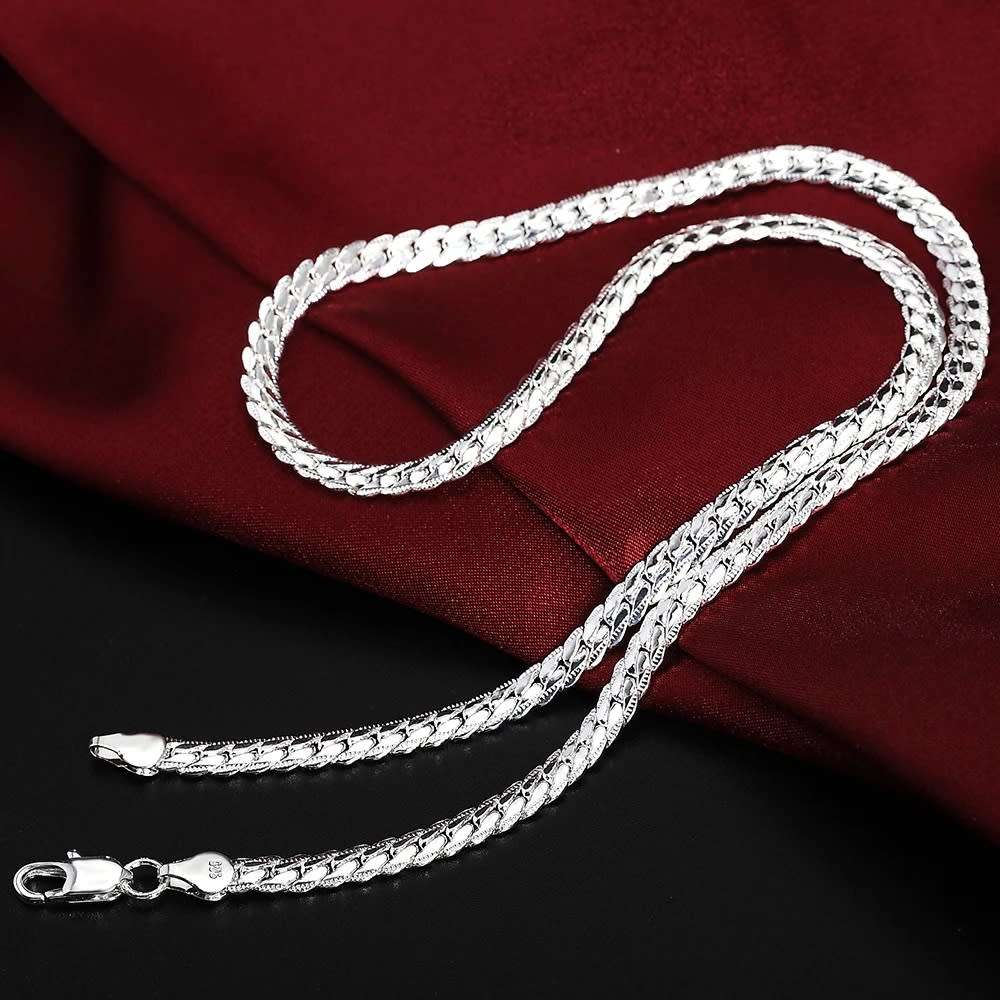 Virola Link Neck Chain & Bracelet  Jewellery Set 6mm 18k Plated