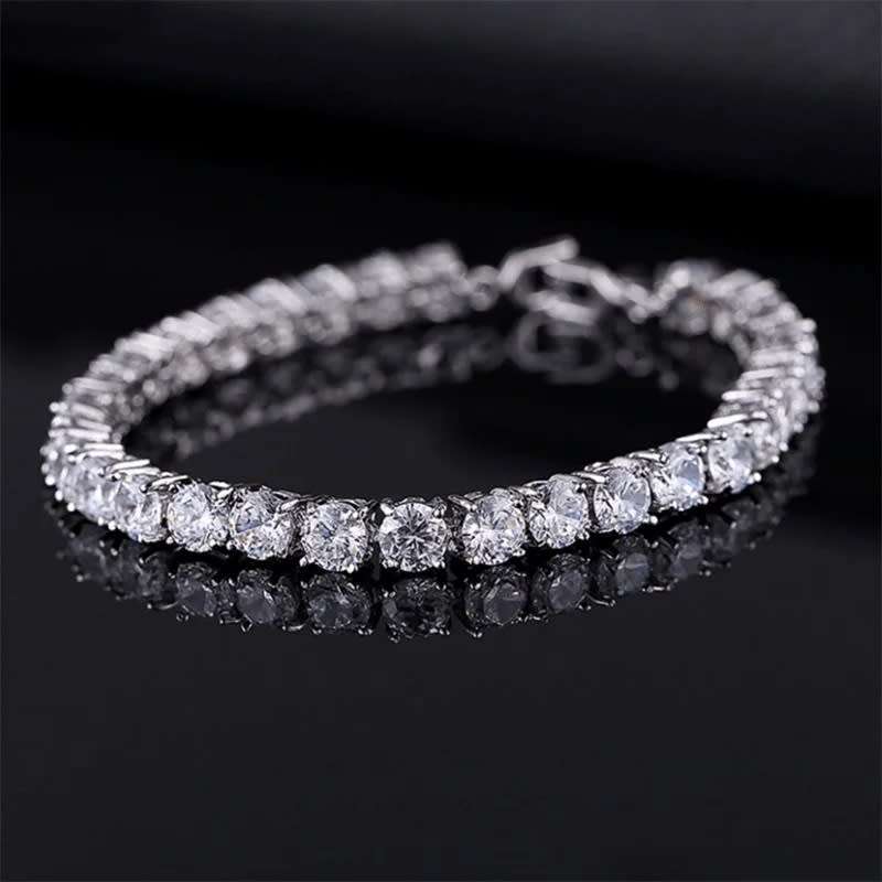 Luxury 4mm Tennis Bracelets Crystal White Chain Crystal Bracelet For Women