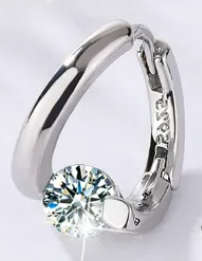 1 Carat Round Hoop Earrings Women 925 Sterling Silver Sparkling Fine Jewelry