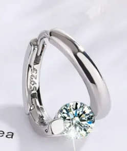 1 Carat Round Hoop Earrings Women 925 Sterling Silver Sparkling Fine Jewelry