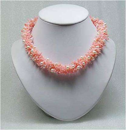Coral and pearl necklace
