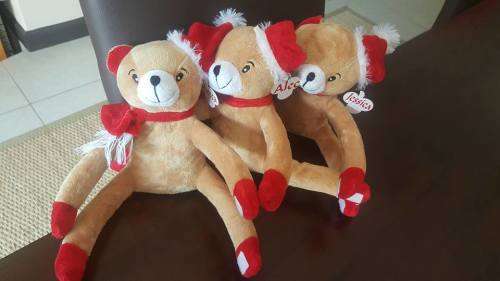 Personalised Bear with Personalised Blanket and Personalised Christmas bauble