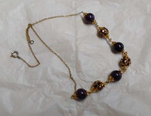 Garnet and gold necklace vintage