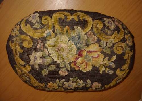 VICTORIAN EMBROIDERY FOOTSTOOL