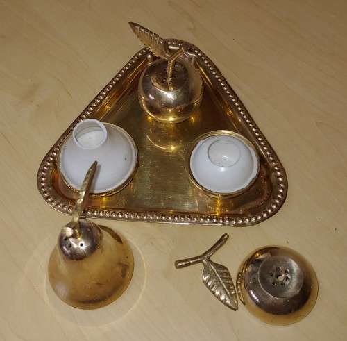 brass cruet set