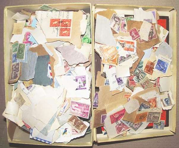 BOX OF STAMPS INCL BRITISH COMMONWEALTH, UNION SA, RHODESIAS, GB,USA, GERMANY -BLOCKS, STRIPS, PAIRS