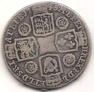 1745 GREAT BRITAIN GEORGE II ONE SHILLING SILVER COIN