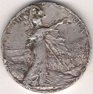 1902 ANGLO BOER WAR DAMAGED KSA FULL SIZE MEDAL AGENT E.THORNTON F.I.D -WITH INFO