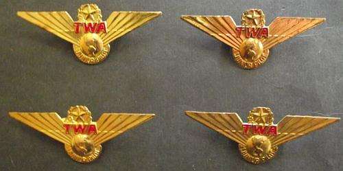 TWA JUNIOR PILOT WINGS x 4
