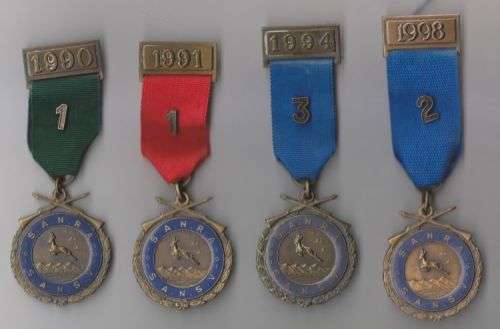 1990 -1998  SOUTH AFRICA NATIONAL RIFLE ASSOCIATION SANRA MEDALS