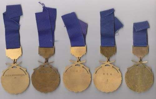 1970 -1977 SOUTH AFRICA NATIONAL RIFLE ASSOCIATION SANRA MEDALS x 6