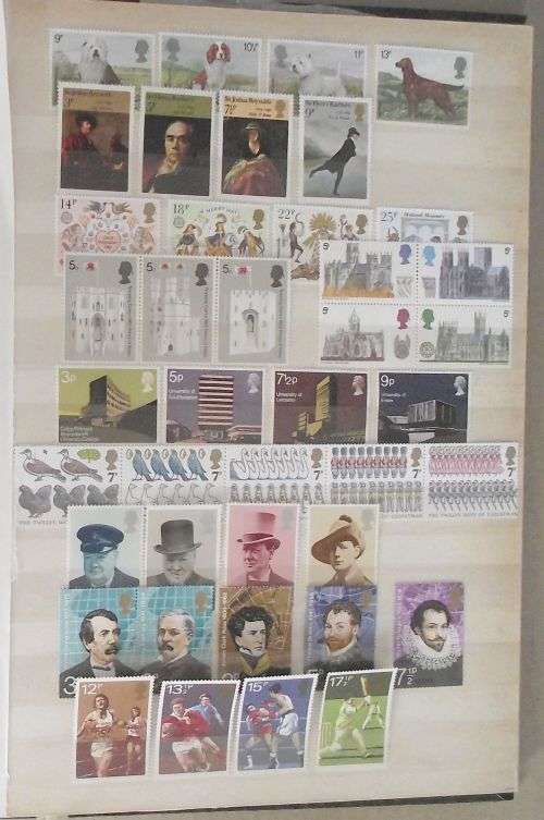 1980's GREAT BRTIAIN QE II MINT NEVER HINGED SETS x 20 DIFFERENT SETS ON 4 PAGES
