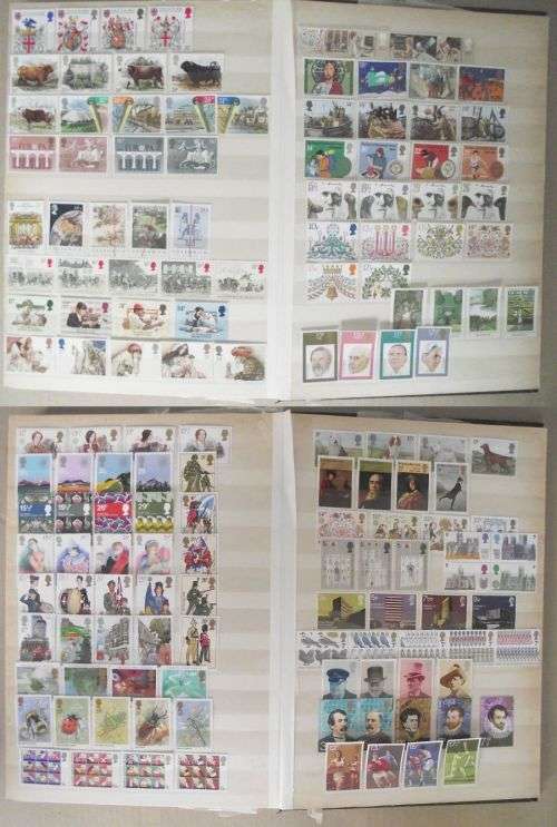 1980's GREAT BRTIAIN QE II MINT NEVER HINGED SETS x 20 DIFFERENT SETS ON 4 PAGES