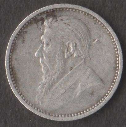 1892 ZAR THREE PENCE 3d SILVER COIN