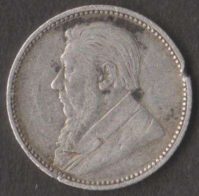 1896 ZAR SIX PENCE 6d SILVER COIN
