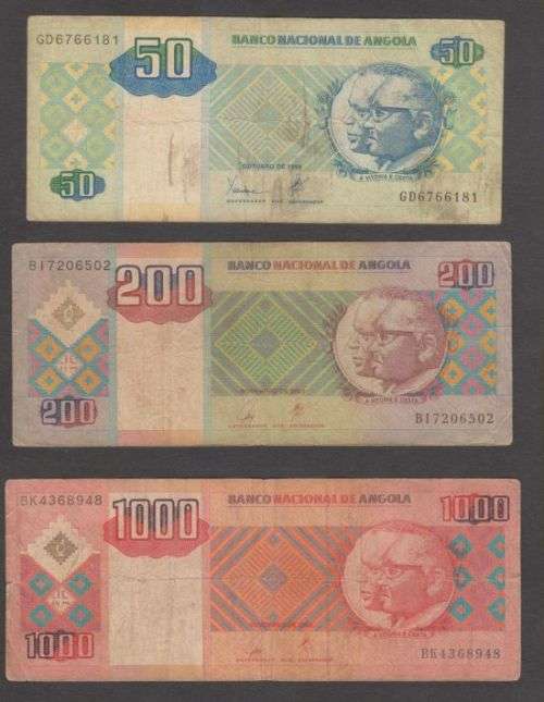 ANGOLA BANKNOTE LOT UPTO 1000 KWANZAS