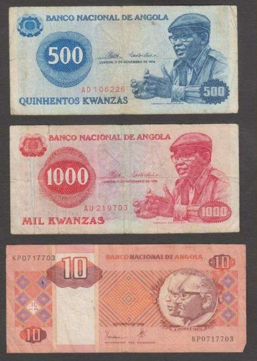 ANGOLA BANKNOTE LOT UPTO 1000 KWANZAS