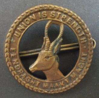 SOUTH AFRICA ARMY UNION IS STRENGTH LARGE CAP BADGE