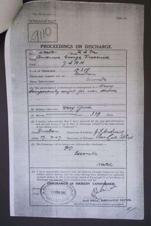 1906 NATAL REBELLION MEDAL WITH CLASP TO A TROOPER IN THE NATAL CARBINEERS&WW I MEDALS 1st CLASS W/O