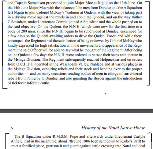 1906 NATAL REBELLION MEDAL WITH CLASP TO NATAL NATIVE HORSE TROOPER JOHN KUNENE OF EDENDALE