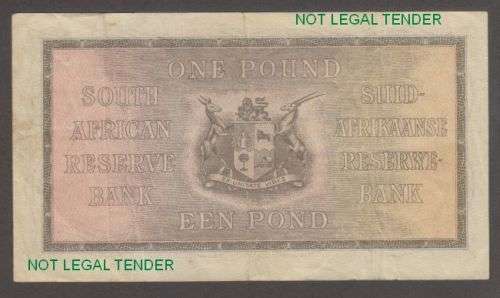 1941 SOUTH AFRICA J POSTMUS ONE POUND BANKNOTE