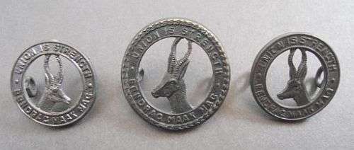 WORLD WAR TWO UNION SOUTH AFRICA GENERAL SERVICE CAP BADGE & COLLARS