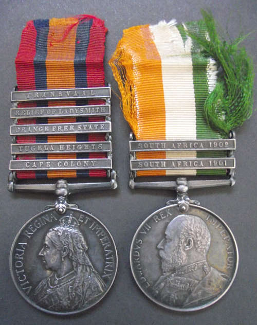 QSA MEDAL WITH 5 CLASPS & KSA MEDAL TO SERGEANT F KEEGAN 2nd BATTALION SOMERSET LIGHT INFANTRY