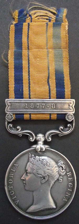 SOUTH AFRICA GENERAL SERVICE MEDAL WITH 1877-78 CLASP TO CAPTAIN IN PEDDIE FINGOE LEVY-ONLY 8 ISSUED