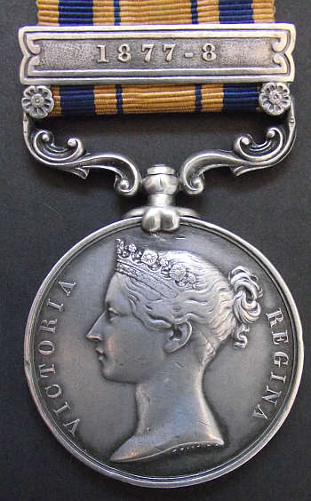 SOUTH AFRICA GENERAL SERVICE MEDAL WITH 1877-78 CLASP TO CAPTAIN IN PEDDIE FINGOE LEVY-ONLY 8 ISSUED