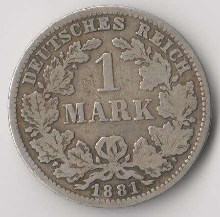 1881 GERMANY 1 MARK SILVER COIN