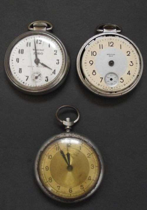 3 x POCKET WATCHES NOT WORKING - SOLD FOR SPARES