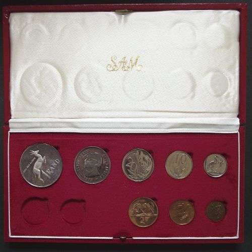 1979 SOUTH AFRICA LONG PROOF SET WITH R 1 SILVER COIN - NO GOLD !