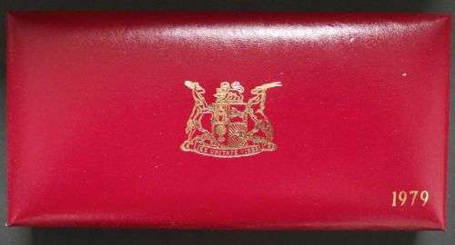 1979 SOUTH AFRICA LONG PROOF SET WITH R 1 SILVER COIN - NO GOLD !