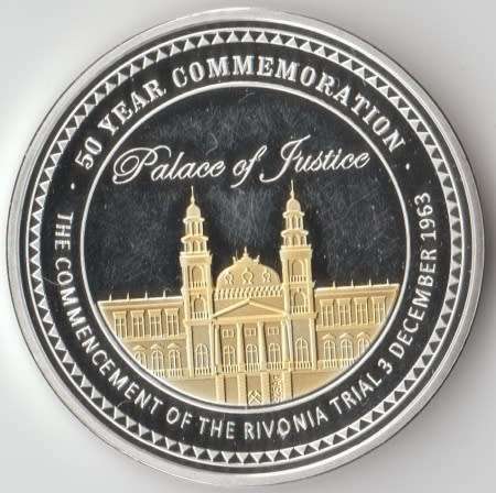 MINT OF NORWAY MANDELA AND LUTHULI RIVONIA TRIAL 1 OZ PROOF SILVER MEDALLION