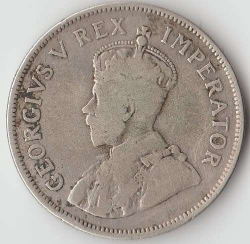 1924 UNION OF SOUTH AFRICA 2 1/2 SHILLINGS HALF CROWN SILVER COIN