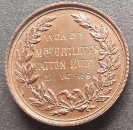 1909 DOG SHOW MEDALLION - Named
