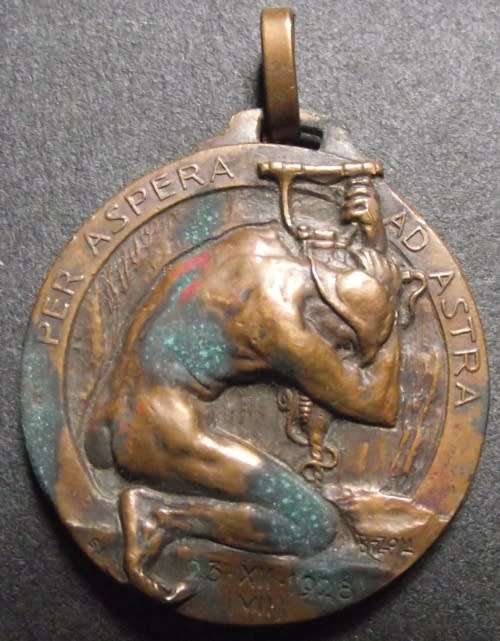 1928 ITALIAN COMMEMORATIVE MEDAL FOR THE CONSTUCTION OF THE BOLOGNA-FLORENCE RAILWAY LINE