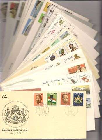 TRANSKEI FIRST DAY COVERS x 33 DIFFERENT!! +/-R625