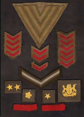 Super Lot of SA UNION & SADF CLOTH BADGES incl RANK INSIGNIA