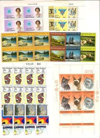 New Zealand BLOCK 4's & 6's x 3 Sets plus CATS Minisheets x 2-Mint