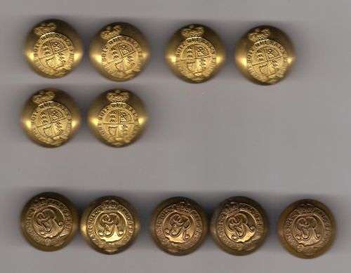 OFFICERS GILT DRESS & GENERAL OFFICERS BUTTONS