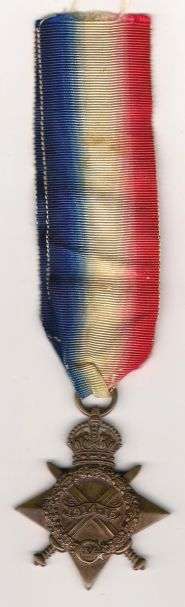 1914-15 WW I 2nd M.R STAR MEDAL PVT CC WOODLEY-FULL SIZE MEDAL