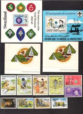 WORLD BOY SCOUTS LOT INCL MINISHEETS  x 4 -MINT
