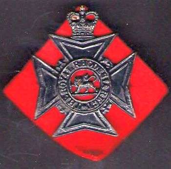 ROYAL RHODESIAN REGIMENT BERET CAP BADGE RED BACKING CLOTH