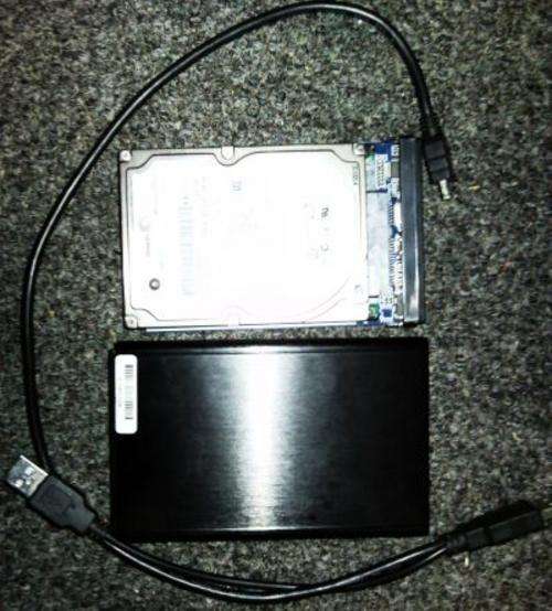 Seagate 2.5" 120gb SATA hard drive with enclosure