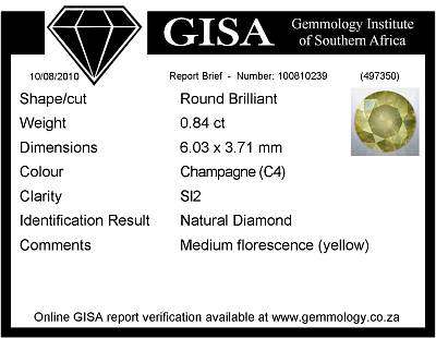 BEAUTIFUL 0.84CT CERTIFIED 100% NATURAL DIAMOND!!!