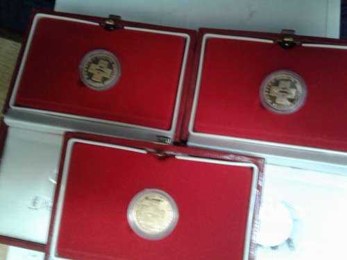 1991 PROOF PROTEA  NURSING 1/10 th FINE GOLD  SERIES X 3