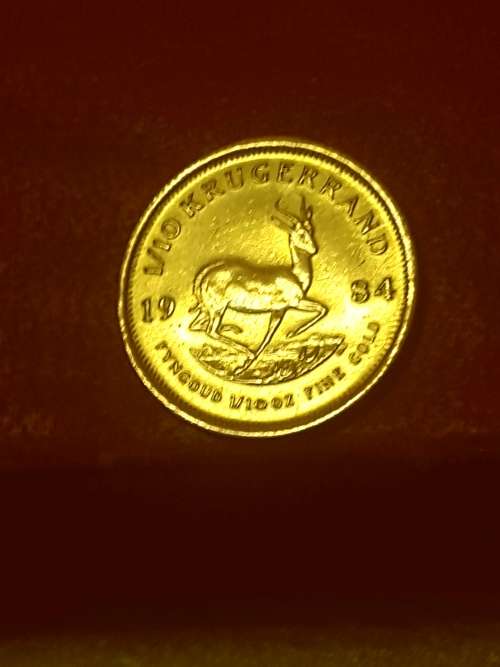 1984 1/10 th KRUGER RAND.  3.4 GRAMS 22CT