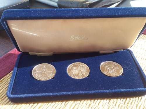 LIMITED EDITION PROOF TRIO SET . 1988 COMMEMORATIVE SILVER R1. DIAZ, GROOT TREK, HUGUENOTS